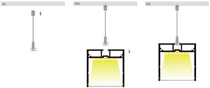 LED-профиль ALUMLED подвесной LP5050C с рассеивателем, 2 метра