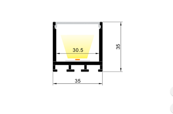 LED-профиль ALUMLED подвесной LP3535F с рассеивателем, 2 метра