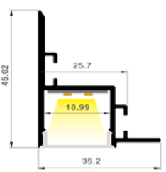 LED-профиль ALUMLED LD35451 с рассеивателем, 2 метра
