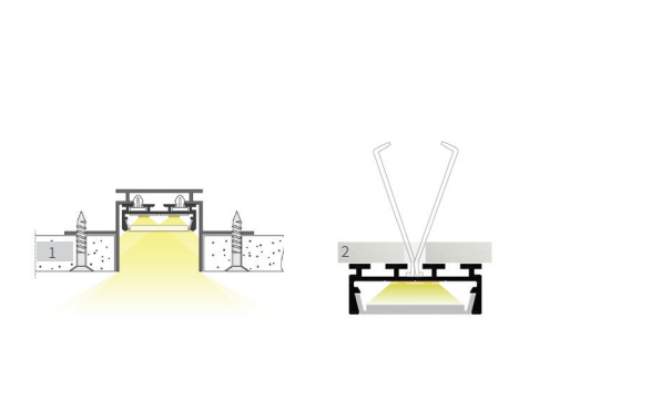 LED-профиль ALUMLED врезной LT2610 с рассеивателем, 2 метра