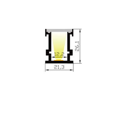 LED-профиль ALUMLED напольный LP26211 с рассеивателем, 2 метра
