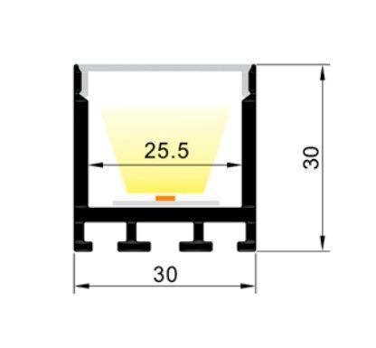 LED-профиль ALUMLED подвесной LP3030F с рассеивателем, 2 метра