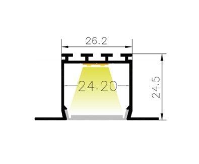 LED-профиль ALUMLED врезной LT46251 с рассеивателем, 2 метра
