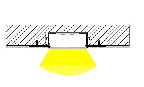 LED-профиль ALUMLED под шпаклевку LD9820 с рассеивателем, 2 метра