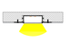 LED-профиль ALUMLED под шпаклевку LD9820 с рассеивателем, 2 метра