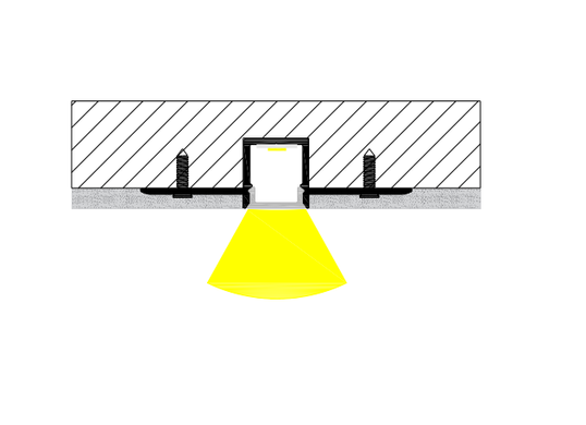 LED-профиль ALUMLED под шпаклевку LD5414 с рассеивателем, 2 метра