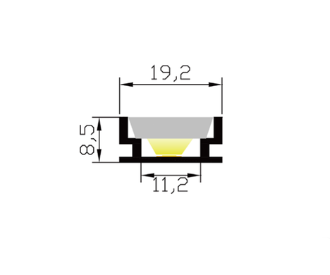 LED-профиль ALUMLED напольный LP19081 с рассеивателем, 2 метра
