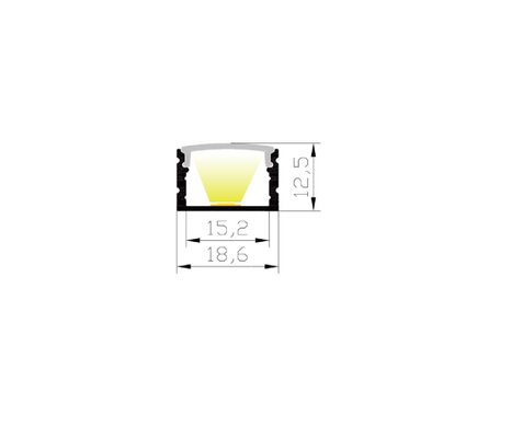 LED-профиль ALUMLED LP1813 с рассеивателем, 2 метра